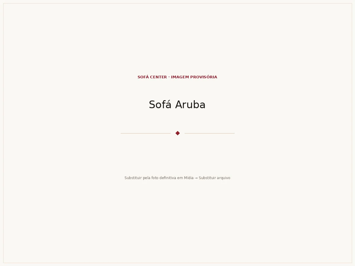 Sofá Aruba visto de frente em ambiente residencial