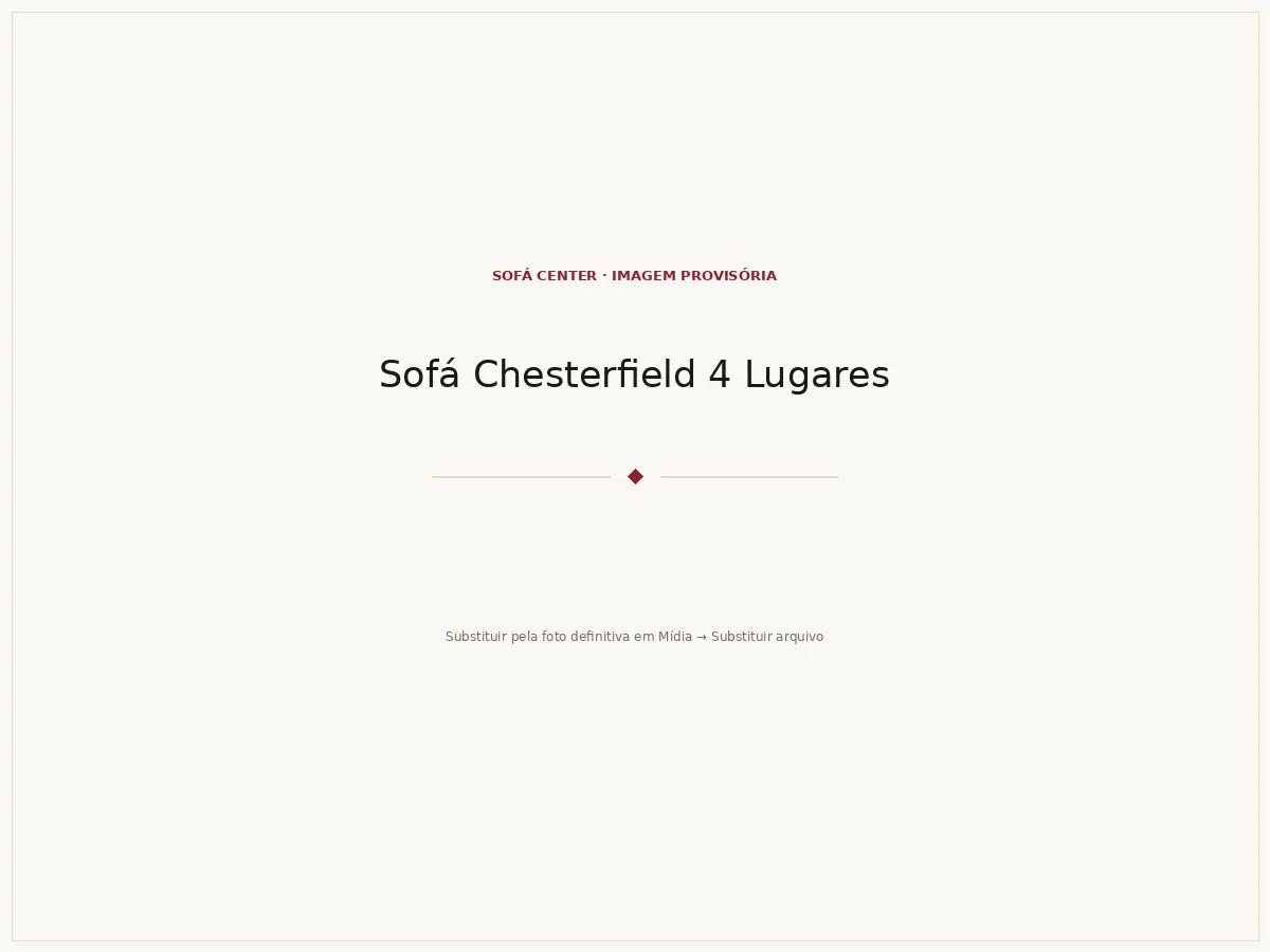 Sofá Chesterfield 4 Lugares visto de frente em ambiente residencial