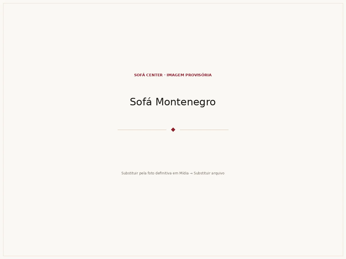 Sofá Montenegro visto de frente em ambiente residencial